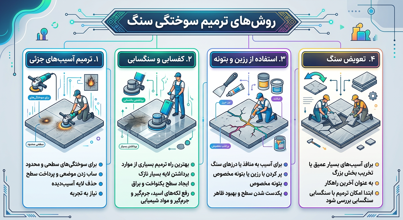 روشهای ترمیم سوختگی سنگ