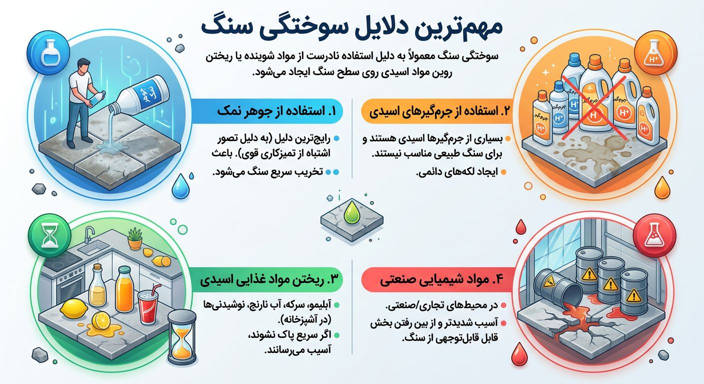 مهم ترین دلایل سوختگی سنگ